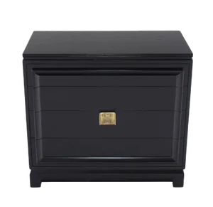 Mid-Century Modern Black Lacquer 4-Drawer Bachelor Chest