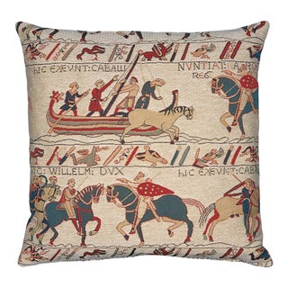 Bayeux Tapestry Tapestry Cushion With Feather Filler - 46x46cm (18"x18") For Sale