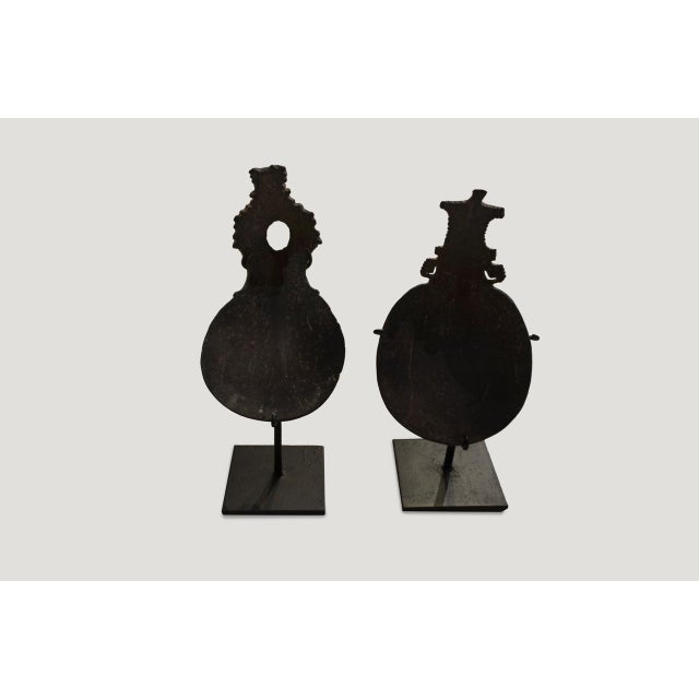 Antique Coconut Wood Rice Spoon on a Stand For Sale - Image 13 of 18