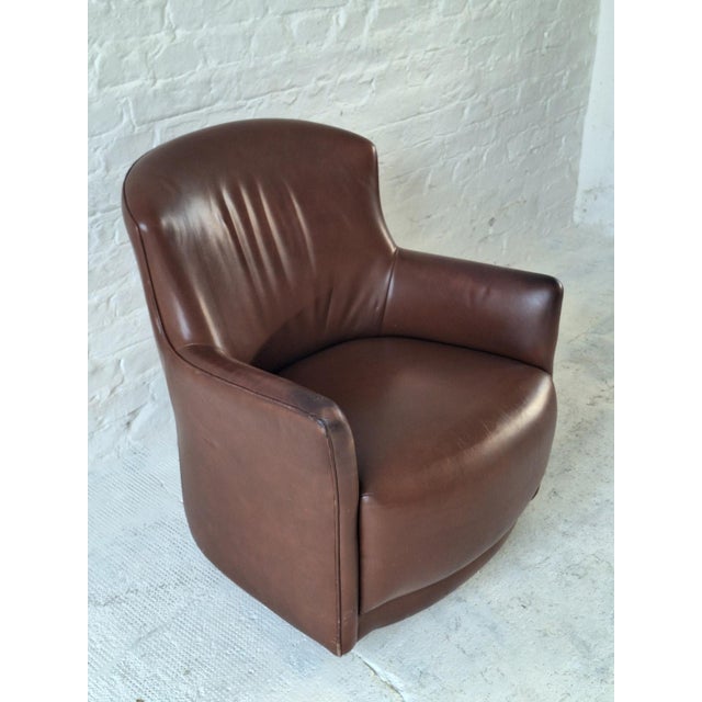 Mid-Century Modern Mid-Century Club Chair in Rich Cigar-Brown Patinated Leather, 1960s For Sale - Image 3 of 9