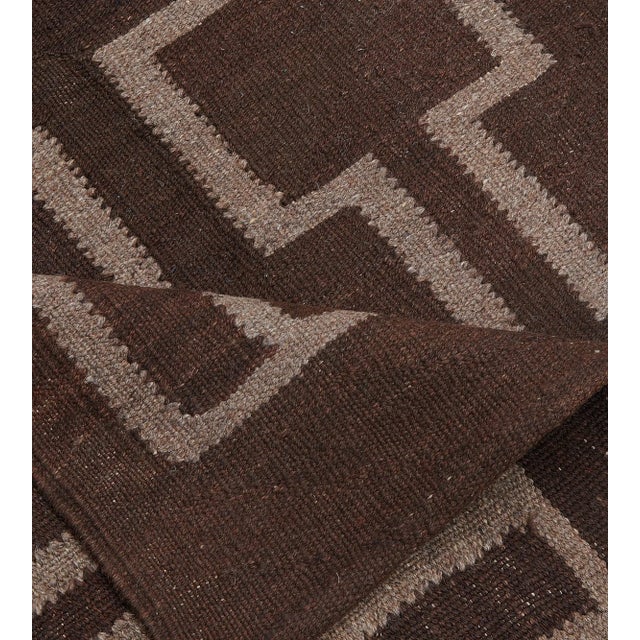 2010s 2010s Modern Handwoven Wool Flatweave Rug For Sale - Image 5 of 8