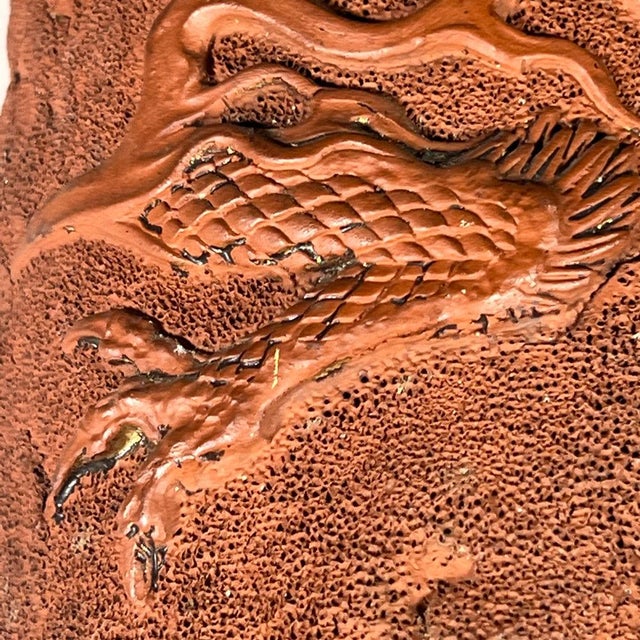 Ceramic Antique Japanese Terracotta Brush Pot For Sale - Image 7 of 12