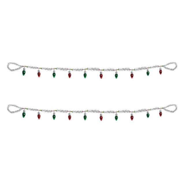 Rustic Vintage Light Bulb Tinsel Garland (Set of 2) For Sale - Image 3 of 3