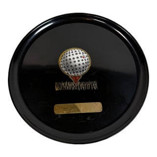 Vintage Mid-Century Modern Couroc of Monterey Engravable Golf Serving Tray For Sale
