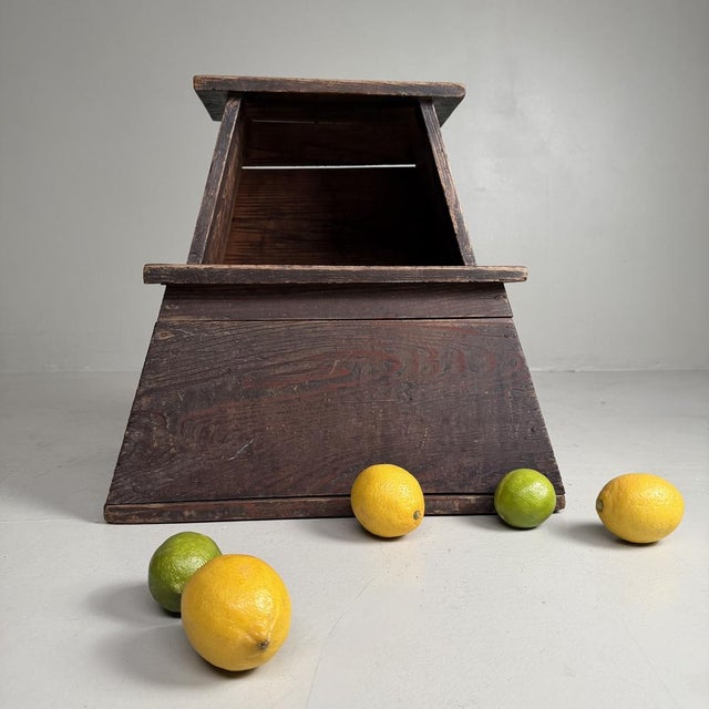 Old Japanese wooden step stool, or fumidai, with a strong, restrained form and exactly the kind of simple functionality...