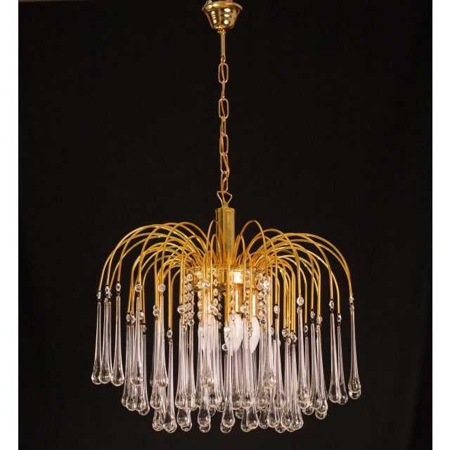 Italian Pair of Lady White, Murano Chandelier White Drops, 1970s For Sale - Image 3 of 12