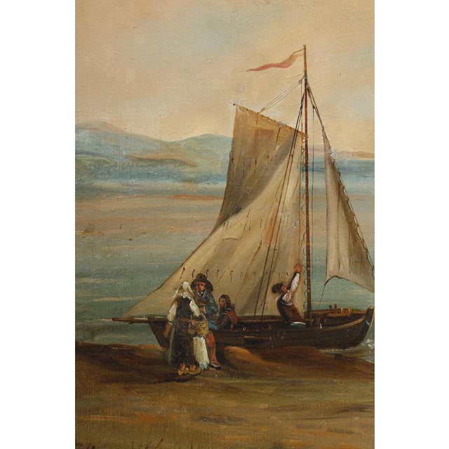 French Painted Canvas Folding Screen, 1830s For Sale - Image 12 of 18