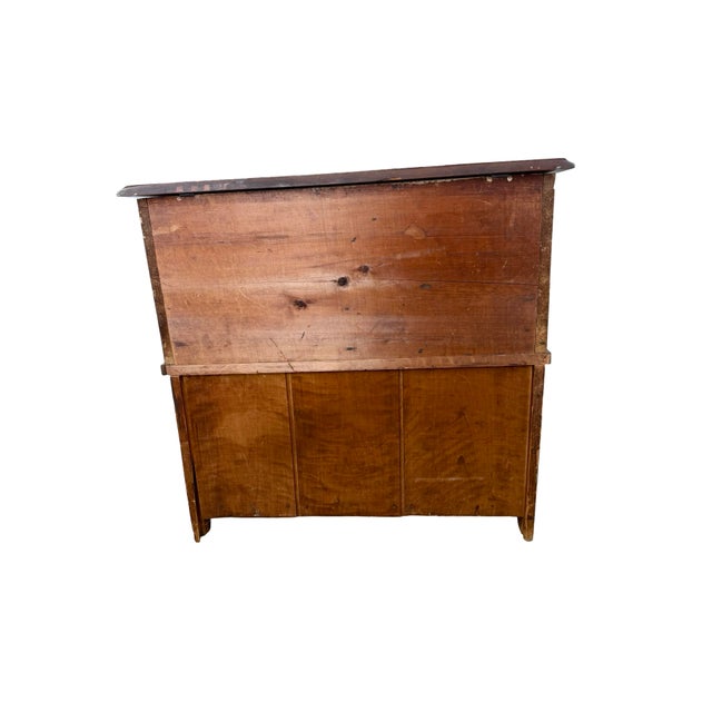 Primitive Pine Farmhouse Drysink Cabinet With Green-Lined Lift Top For Sale - Image 12 of 14