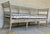 Original retail $6480, stylish Jonathan Charles Gray Oak Toby’s Sofa, rush seat with a comfy gray and white organic form...