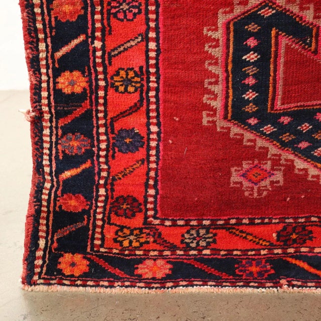Textile Wool Thin Knot Handmade Karabakh Rug, Caucasus For Sale - Image 7 of 13