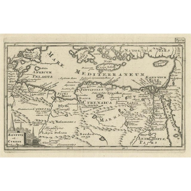 Paper Antique Map of the Region Between the Gulf of Lybia and the Red Sea by Aeg, 1729 For Sale - Image 7 of 7