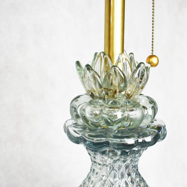 Mid 20th Century Hollywood Regency Marbro Lamp Company Tall Crystal Glass Lamps - a Pair For Sale - Image 5 of 5