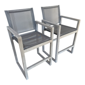 Restoration Hardware Aegean Teak Wood Counter Stools, Pair