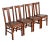 Limbert Style Antique Mission Oak Arts & Crafts T-Back Dining Chairs, Set of Four For Sale