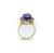 Vintage 14K Gold 7 Carat Tanzanite and Diamond Halo Ring by LeVian Size 7 For Sale In Los Angeles - Image 6 of 8