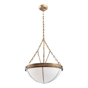 Antique Brass Glass Bowl Pendant