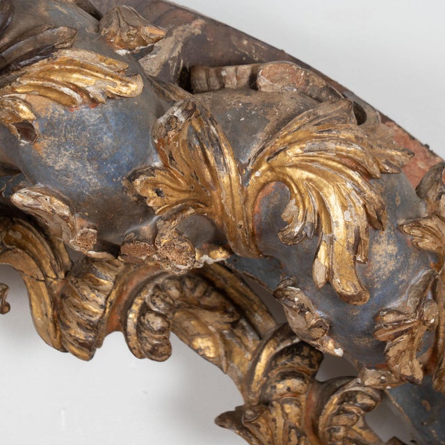 Late 18th Century Original Gilt and Painted Architectural Arch Fragment, Portugal For Sale - Image 9 of 11