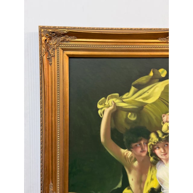 1980s "The Storm" Replica Painting After Pierre-Auguste Cot For Sale - Image 5 of 12