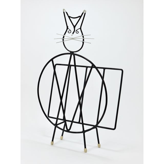 Mid-Century Cat Shaped Magazine Stand in Iron, Italy, 1950s For Sale - Image 12 of 18