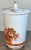 This is a Vintage 1970’s Japanese Kutani Porcelain Peacock/Floral Yunomi Lidded Teacup. It measures 4 5/8” tall to the top...