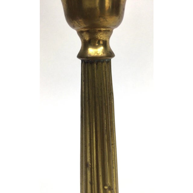 Metal 1930s Brass Heavy Base Single Candle Holder For Sale - Image 7 of 10