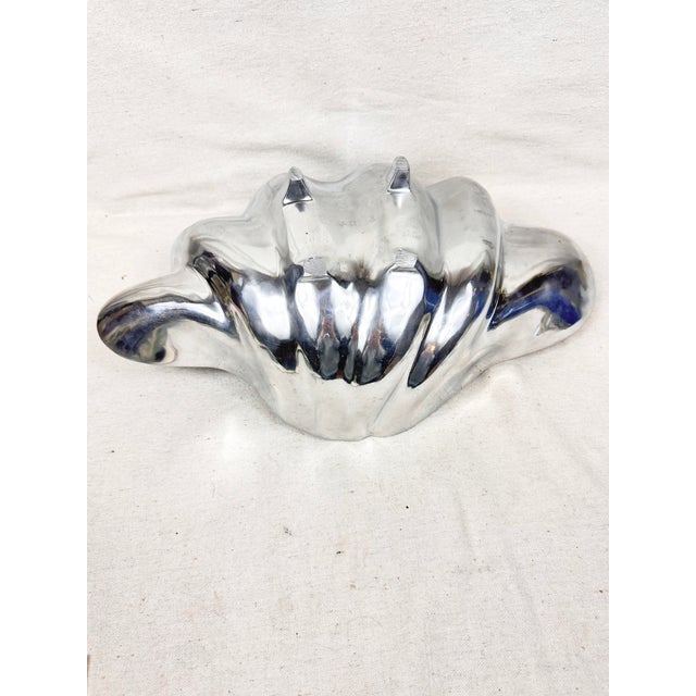 Vintage Pewter Clam Shell Serving Bowl For Sale - Image 9 of 9