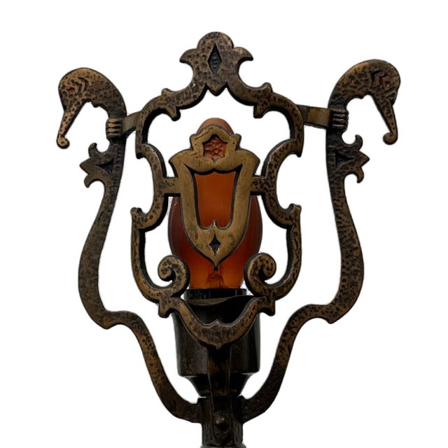 Spanish Revival Pair of 1920s Spanish Revival "Wedding" Table Lamps, Original Finish For Sale - Image 3 of 8