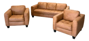 Loom Golden Light Leather Sofa & Lounge Chair Set Special Edition