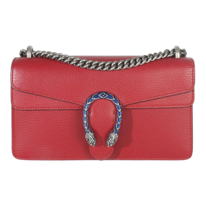 Red Pebbled Calfskin Small Dionysus Shoulder Bag