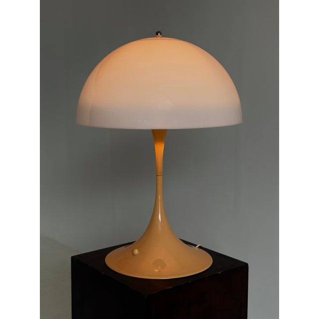 Plastic Panthella Table Lamp with Beige Base by Verner Panton for Louis Poulsen, 1970s For Sale - Image 7 of 12