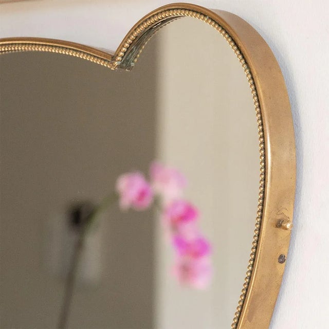 Brass 1950s Italian Brass Mirror For Sale - Image 8 of 9