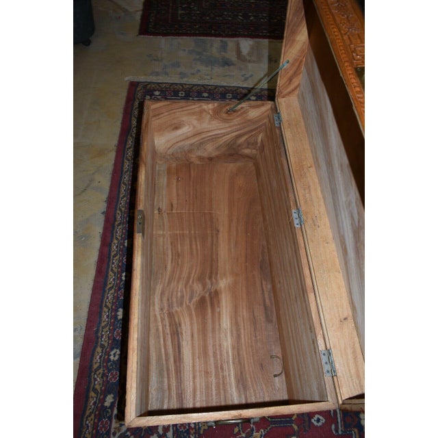 Antique Chinese Carved Camphor Chest Trunk For Sale - Image 11 of 13