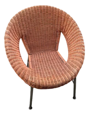 Vintage Rattan Hoop Chair Boho McM Wicker