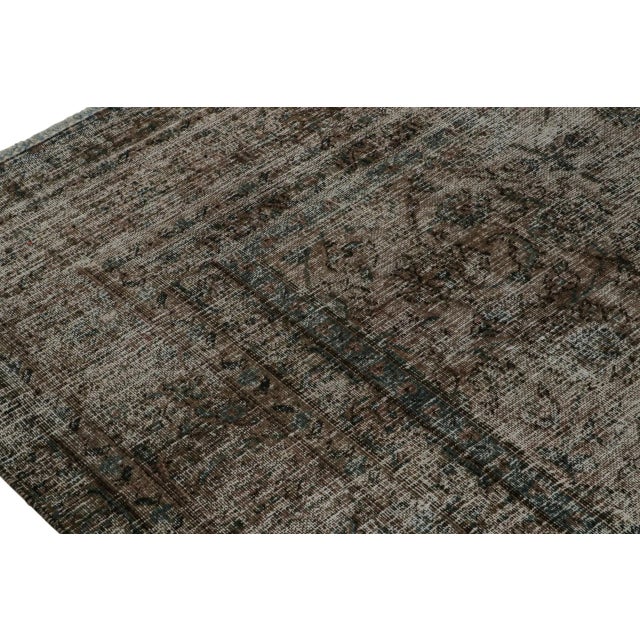 1970s Vintage Persian Rug in Brown and Blue With Floral Patterns, From Rug & Kilim For Sale - Image 5 of 7