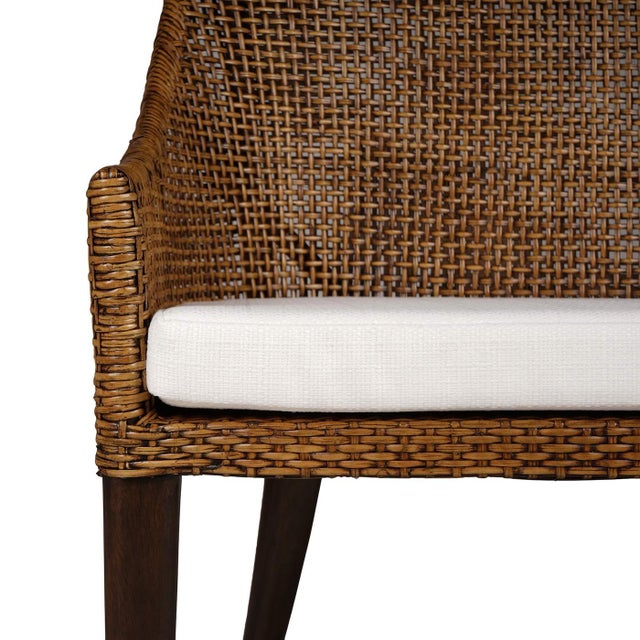 Brown Coastal Rattan Settee For Sale - Image 8 of 12