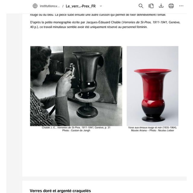 Art Deco Vase from Verrerie Saint Prex, Switzerland, 1930s For Sale - Image 9 of 10