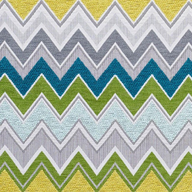 An exuberant update of traditional flame stitch, Zenyatta Mondatta is a textured chevron pattern that alternates stripes...