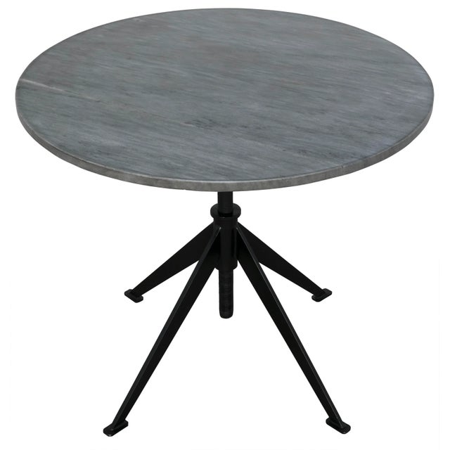 Contemporary NOIR Matilo Adjustable Table in Black Metal Metal Base with Marble Top For Sale - Image 3 of 6