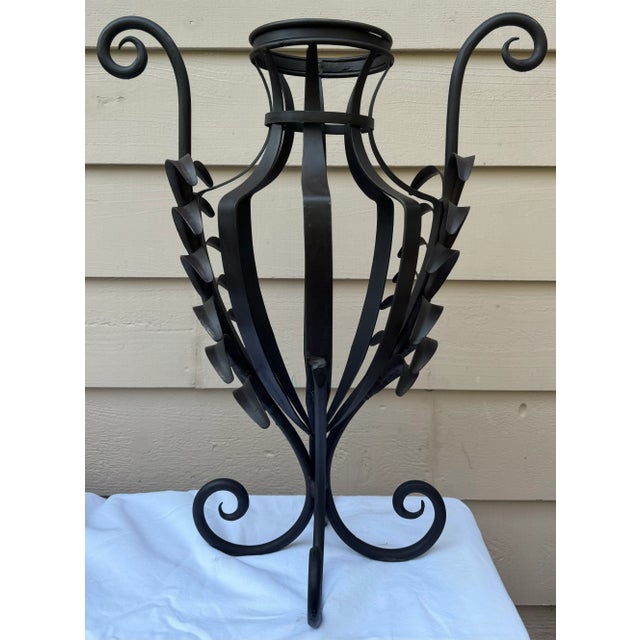 Vintage Greek Revival Urn Shaped Cast Metal Vase For Sale In Seattle - Image 6 of 8