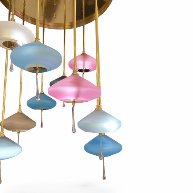 Murano Rain Drop Ceiling Lamp For Sale - Image 3 of 7