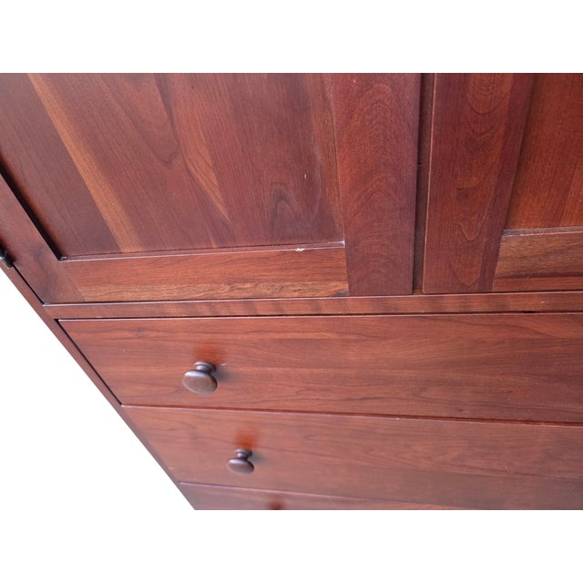 1990s Ethan Allen American Impressions High Chest Dresser Armoire Mission Arts Crafts For Sale - Image 12 of 16