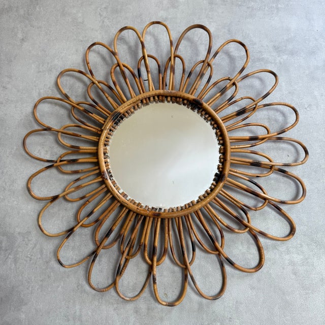 Vintage Rattan Sun Mirror, 1950s For Sale - Image 6 of 6