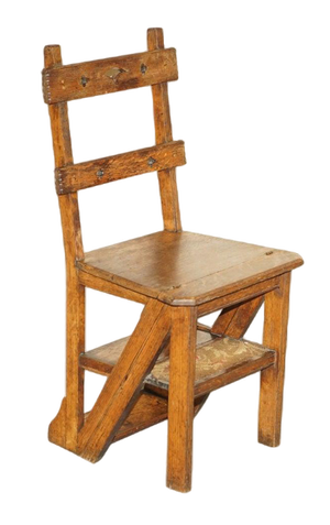 Antique Arts and Crafts Metamorphic Library Steps, 1880s