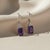 Minimalistic Amethyst Earrings, Silver, Gold, Pair For Sale - Image 4 of 8