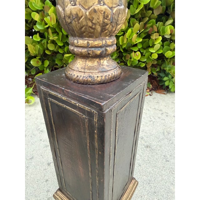 Brass Vintage Hand-Carved Wood Obelisks With Hand-Applied Brass, Signed d.j., Set of 3 For Sale - Image 8 of 12