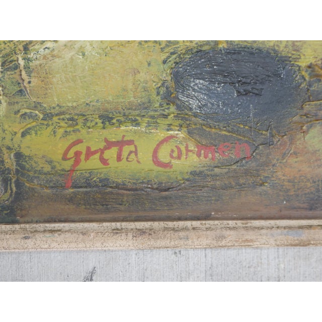 Mid-Century Modern Abstract Expressionist Painting by Greta Corman For Sale In Miami - Image 6 of 7