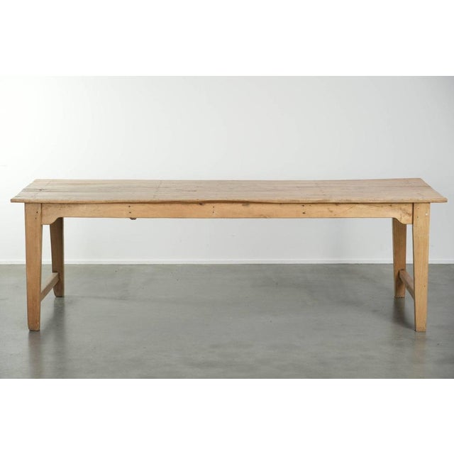 Antique Pinewood Farmhouse Dining Table For Sale - Image 4 of 15