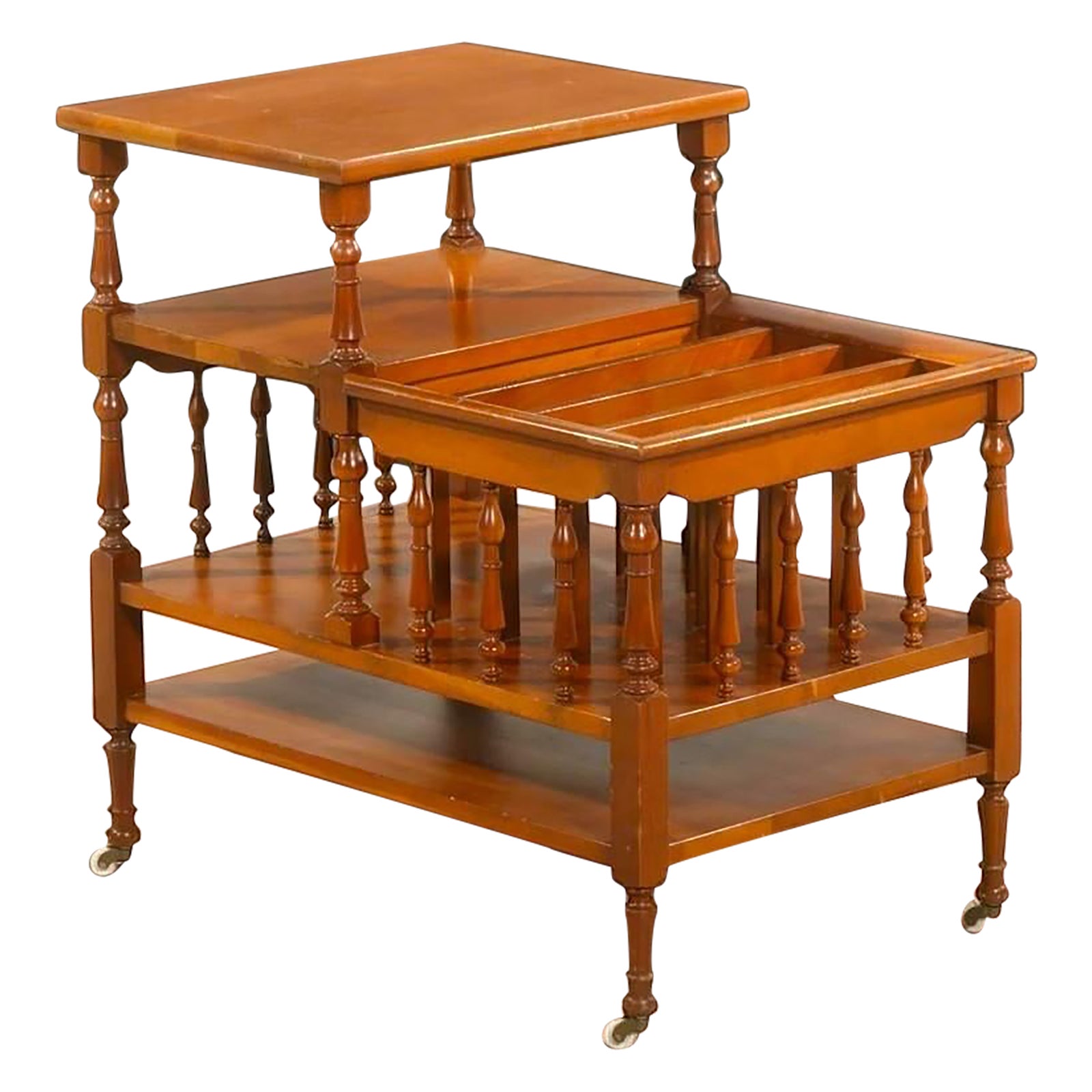 Mid 70's Carl Forslund Cherry Side Table / Magazine Rack | Chairish