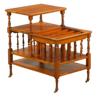 Mid 70's Carl Forslund Cherry Side Table / Magazine Rack For Sale