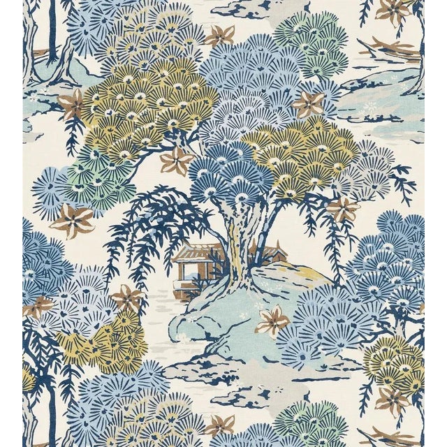 Traditional Sample - The House of Scalamandré Sea of Trees Print Fabric, Blue Ridge For Sale - Image 3 of 3